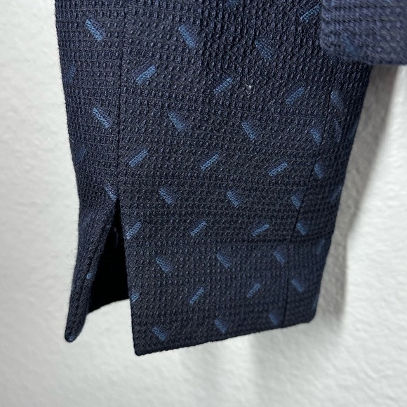 Nina McLemore Blazer Jacket Women's 4 Navy‎ Cotton Wool Blend Silk Lining Career - Picture 7 of 7